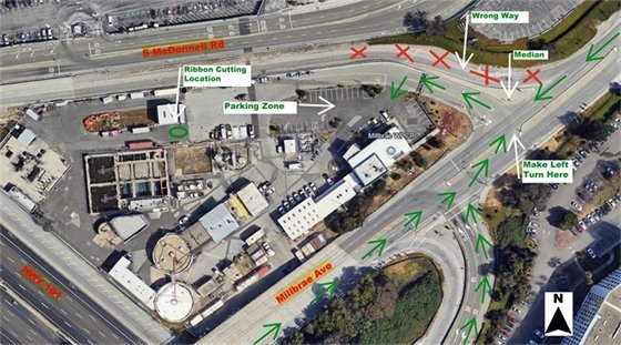 Map satalite view of Millbrae Public Works Department 