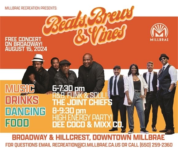 Beats, Brews, and Vines August 15, 2024 Joint Chiefs band and Dee Coco and Mixx Company Band