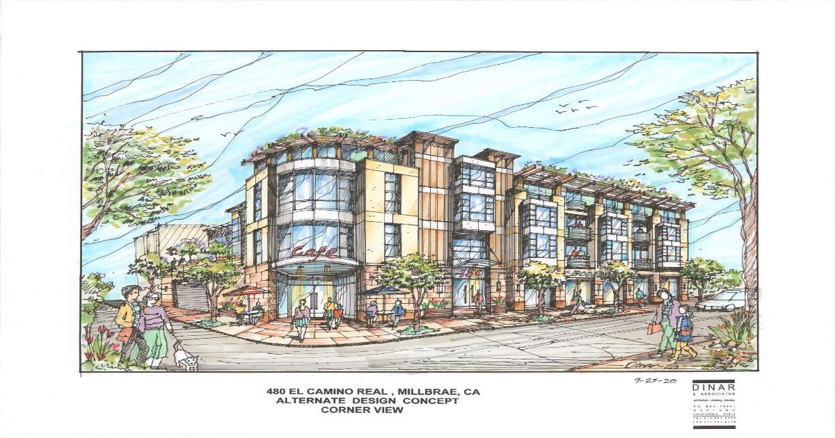 480 El Camino Real - 9-28-20 - Alternate Design Concept color rendering