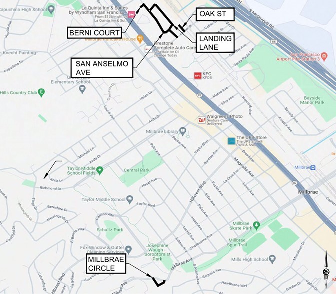 Marina Vista Sewer Replacement project map 