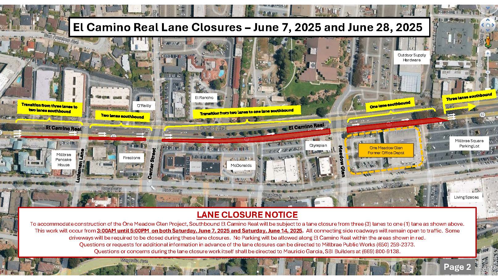 Lane Closure 959 ECR 6.7-6.14 Map 2